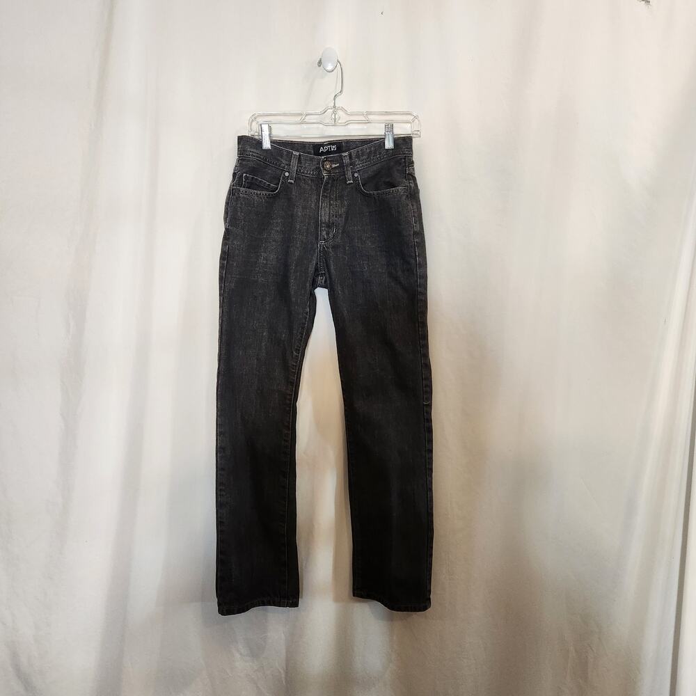 APT 9 VTG Jeans Mens‎ 30/30 (Measure 30 x 29) Lt Black Slim Straight 100% Cotton